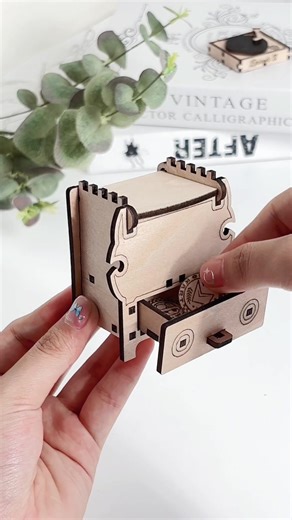 Make a mini cabinet with NEJE Max4 #neje #diy #lasercut #craft #organizer