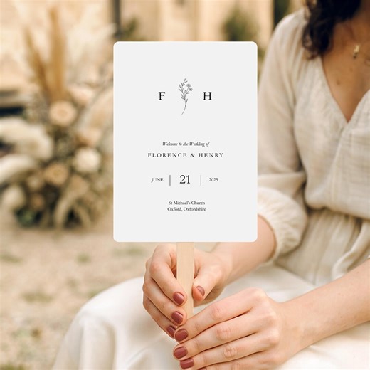 Wedding Program Fan, Printable Wedding Program Fan Template, Editable Canva Order of Events, Digital Order of Service Schedule WEDK009 - Etsy