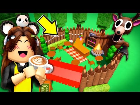 Building AESTHETIC CAFE BASE in 99 NIGHTS IN THE FOREST!