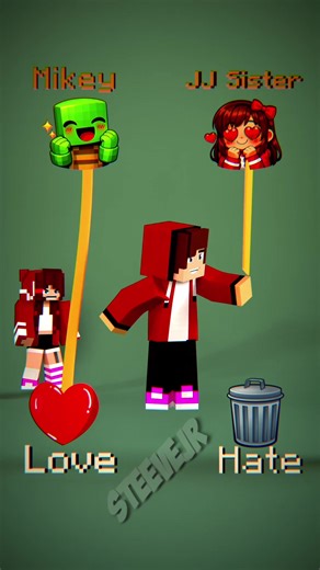JJ Chooses Sister or Mikey in Minecraft Animation