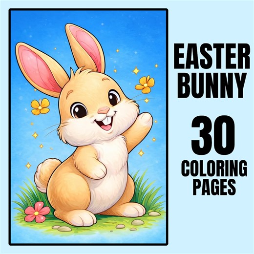Easter Coloring Book | Cute Bunny Coloring Pages for Kids | Easter Activity | Spring Coloring Pages | Digital PDF | Instant Download - Etsy