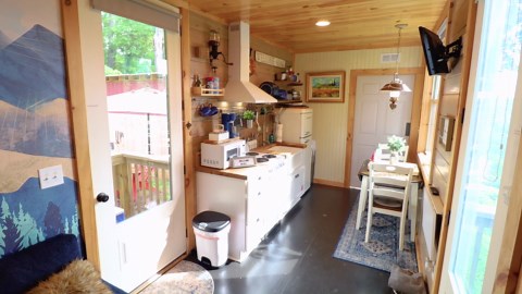 Touring a two-story luxury container home