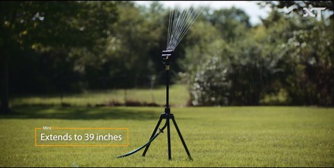 Melnor 65178AMZ MiniMax Turbo Oscillating Sprinkler on Tripod, 4000 sq. ft., 4-Way Adjustable, Quick Connect Bundle, Black, Yellow