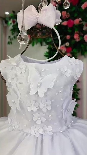Vestido jardim das borboletas branco