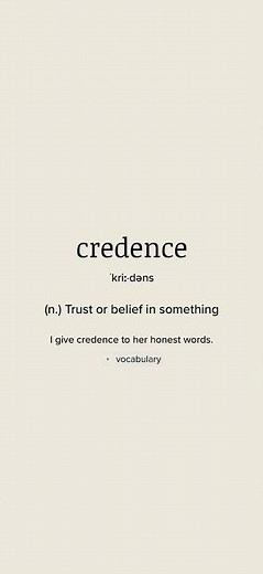 Word of the day: Credence | Boost up your English vocabulary