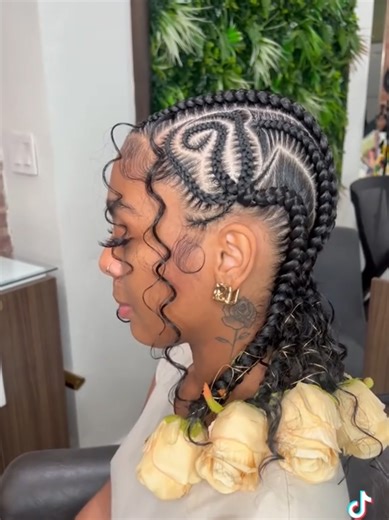 Rose Laid Braids🌹 Such a beautiful style to try this Valentines Season ♥️ ♡ ♡ ♡ ♡ #Braids #Inspo #Valentine #Fyp #Viral
