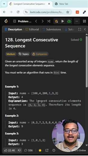 Leetcode 128 – Longest Consecutive Sequence #leetcode #shorts