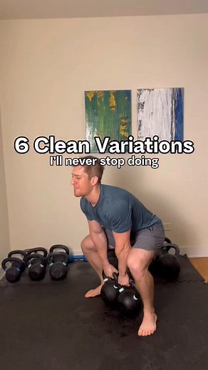 The kettlebell clean teaches you how to create real explosive hip power. Here are six variations that you can add to your training to build full body strength, control and athleticism. In order to do cleans, you need strong legs, tight lats, a braced core and a strong grip. Clean train similar movement patterns as jumping or sprinting. The explosive force you develop through cleans can carry over to swings, snatches and all athletic movement. I like the variety to make my training more fun and e