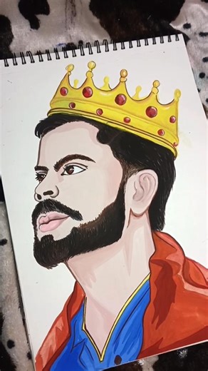 Virat Kohli drawing by poster colour #trending#art#youtubeshorts#drawing#painting#viratkohli