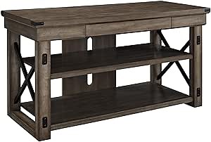 Ameriwood Home 1735096 Wildwood Wood Veneer TV Stand for TVs up to 50", Rustic Gray