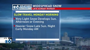 CBS 6 Weather Authority is tracking snow Sunday into Monday