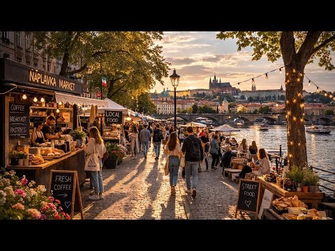 Prague Náplavka 2026 – Czech Republic’s Most Beautiful Riverside Food Market | 4K Walking Tour