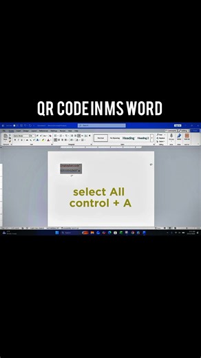 QR Code in Ms word #computerskills #windows #computertips