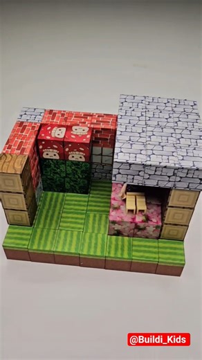 @Buildi_Kids Tiny Minecraft Brick House Build 🧱✨#minecraft #minecraftshorts #minecraftmemes