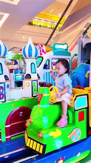 Siera Driving a Cute Mini Train Ride