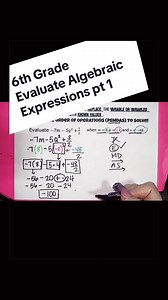 Evaluating Algebraic Expressions in 6th Grade Math