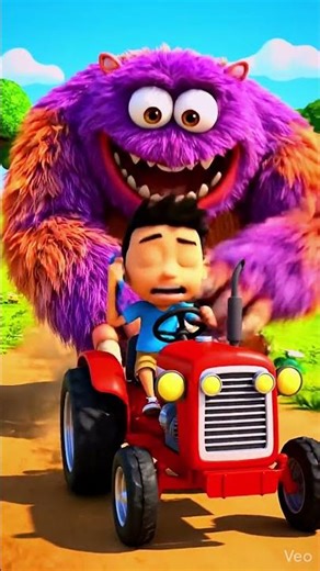 Monster Chasing a Tractor 😱🚜 | Spider-Man Save the Day 💚#animals #shortsfeed #cartoon #spiderman