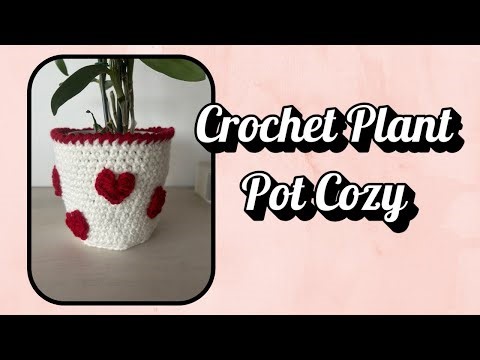 Easy Crochet Plant Cozy Tutorial | Valentine’s Day Home Decor
