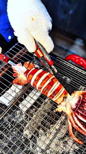 My audience really enjoys watching this grilled squid dish. #shorts #yummy