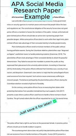 APA Social Media Research Paper Example