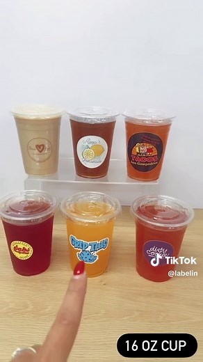If you are not sure what size is the best for your cup I hope this video can help you, 16oz cups !! #labels #stickers #coffeecuos #lemonade #colddrinks #juice #bobba #tea #coldcoffee #coffeetiktok #packaging #waterprooflabels #waterproofsticker #juicery #proteinshake