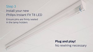 Philips 472910 LED Instantfit 4-Foot T8 Tube Light Bulb 2100-Lumen, 5000-Kelvin, 17 (32-Watt Equivalent), Medium Bi-Pin G13 Base, 10-Pack, Daylight (5000K)