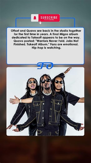 Offset & Quavo Back in Studio Together — Final Migos Album Dedicated to Takeoff on the Way #ytshorts