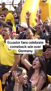 Jubilation swept through Quito as Ecuador fans celebrated a dramatic 2-1 comeback victory over Germany that sent their team into the World Cup last 32. #fifaworldcup #ecuador #germany #worldcup #soccer