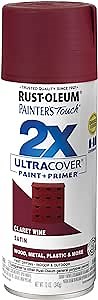 Rust-Oleum 249083 Painter's Touch 2X Ultra Cover Spray Paint, 12 oz, Satin Claret Wine