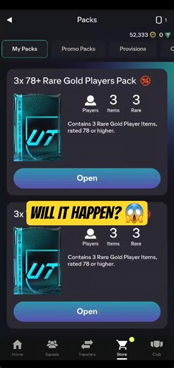 Day 1… Opening 3× 78+ Packs Until I Pack a WALKOUT! #fifa #eafc #packopening #fut #shorts #fyp