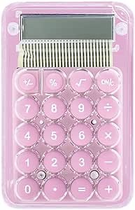 Mini Cute Calculator Kawaii Calculator Transparent Calculator Portable Pocket Calculator for Students and Kids (Pink)