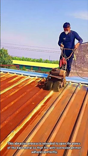 Zinc Roof Restoration: Descaling Rotational Steel Brush Corrosion