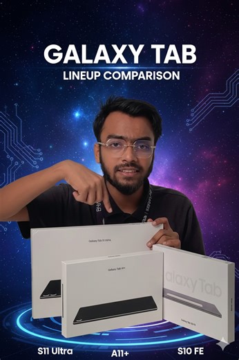 First Impression: Samsung Galaxy Tab Series 👀✨ 📱 Galaxy Tab S10 FE – Slim, smooth, and super practical for daily use. 🔥 Galaxy Tab S11 Ultra – Big display, flagship feel, pure power. ⚡ Galaxy Tab A11 – বাজেট-ফ্রেন্ডলি কিন্তু কাজের দিক থেকে solid। Study, work, entertainment—সব ক্যাটাগরিতেই আলাদা vibe! 👉 কোনটা তোমার পছন্দ? কমেন্টে জানাও 👇 #GalaxyTab #FirstImpression #TabS10FE #TabS11Ultra #TabA11Plus #SamsungBangladesh #ByteBliss #TechReview | Bytebliss.com.bd