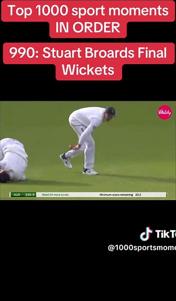 Stuart Broad's Final Test Wickets in Top 1000 Moments