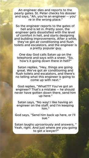 The Engineer in Hell #engineer #heaven #hell #funny #devil #comedy #jokes #humor #lawyer #smart