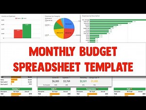 Monthly Budget Planner Spreadsheet Template for Google Sheets and Excel