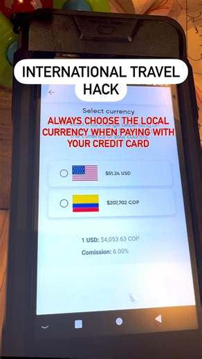 Colleen O’Fallon | Family Travels with baby girl on Instagram: "📍Save this for your next international trip and share with a friend! 💸 International Travel Money Hack: Don’t Let Banks STEAL Your Vacation Funds! 🌍 Here’s the BRUTAL truth most travelers don’t know: When that credit card machine asks if you want to pay in USD or local currency, ALWAYS choose the LOCAL currency. Pro Tip LEVEL UP: Use a credit card with ZERO international fees! 🚀 Why? Because those sneaky currency conversion fees