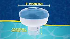 U.S. Pool Supply Pool Floating Collapsible Chlorine 3" or 4" Tablet Chemical Dispenser, 8" Diameter - Adjustable Balanced Chemical Delivery