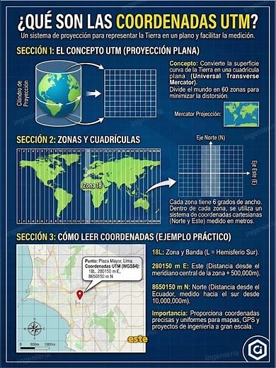 🗺️ ¿Qué son las Coordenadas UTM? ¡El sistema de coordenadas que permite representar la Tierra curva
