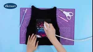 Tintnut Gradient HTV Vinyl Roll - 12 inch x 5 ft Blue White Heat Transfer Vinyl Ombre Iron on Vinyl Pattern Printed HTV DIY Crafts T-Shirt Handbags Hats