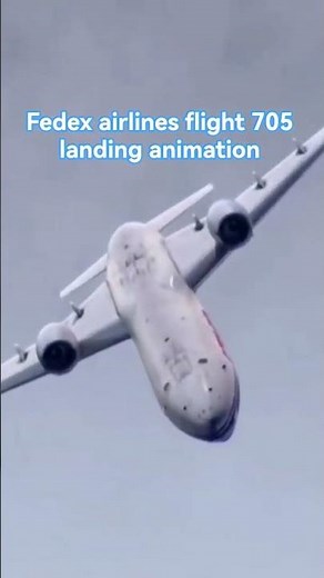 fedex airlines flight 705 landing animation