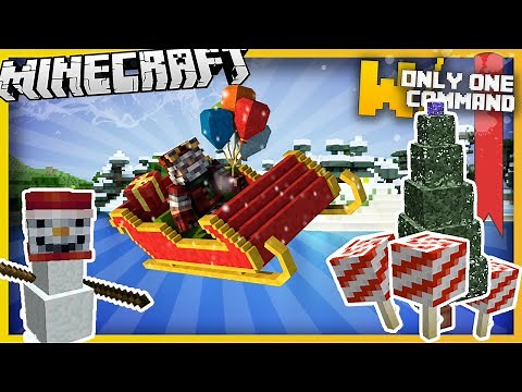 Minecraft - Christmas decorations & snowy biome generator with only one command block