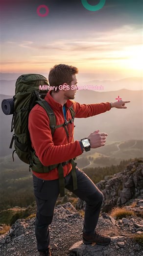 2026 New Military GPS Smart Watch Men Flashlight Compass Waterproof 600mAh Battery Outdoor Sport Tracker Bluetooth Call Smartwatch