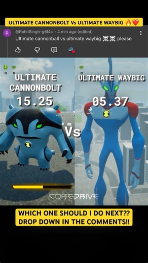 Ultimate Cannonbolt Vs Ultimate Way Big🔥 Which one next?? #ben10 #ben10omniverse #ben10alienforce