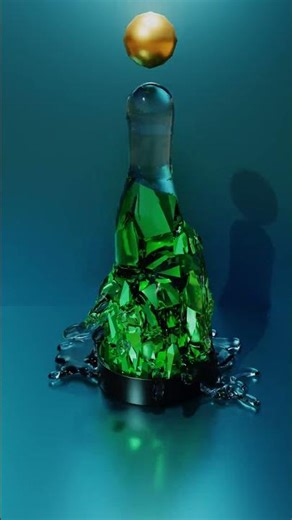 Molten Gold & Water Flow Over Crystal | Ultra-Satisfying Fluid Simulation