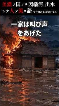【平安時代の怖い話】洪水と火事と遭難から逃れた子の話【今昔物語集・第26巻3話】