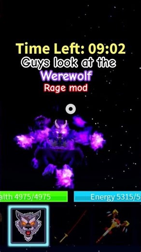 Guys look at the werewolf rage mod 🔥 #shorts #roblox #bloxfruits