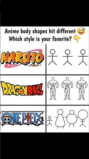 Anime body shapes hit different 😅 Which style is your favorite? 👇 #anime