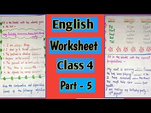 English Worksheet class 4 | English Grammar Grade 4 | Grade 4 English Worksheet