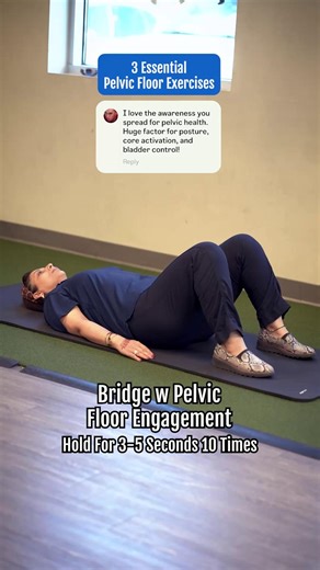 Did you know your pelvic floor plays a key role in posture, core activation, and bladder control? If you notice challenges in any of these areas, strengthening your pelvic floor may help. Here are three exercises to improve strength and support healthy pelvic floor function from Spooner South Mountain therapist Charu Chopra, PT, DPT: - Bridge with Pelvic Floor Engagement: Lie on your back with knees bent and feet hip-width apart. Inhale to prepare, then exhale as you lift your hips and gently en